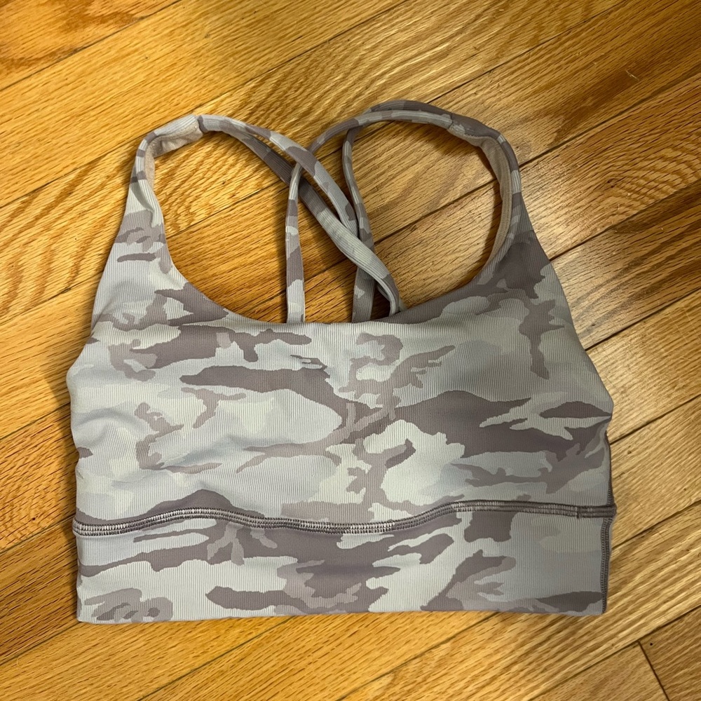 lululemon athletica Camo Sports Bra - Gray and Cream